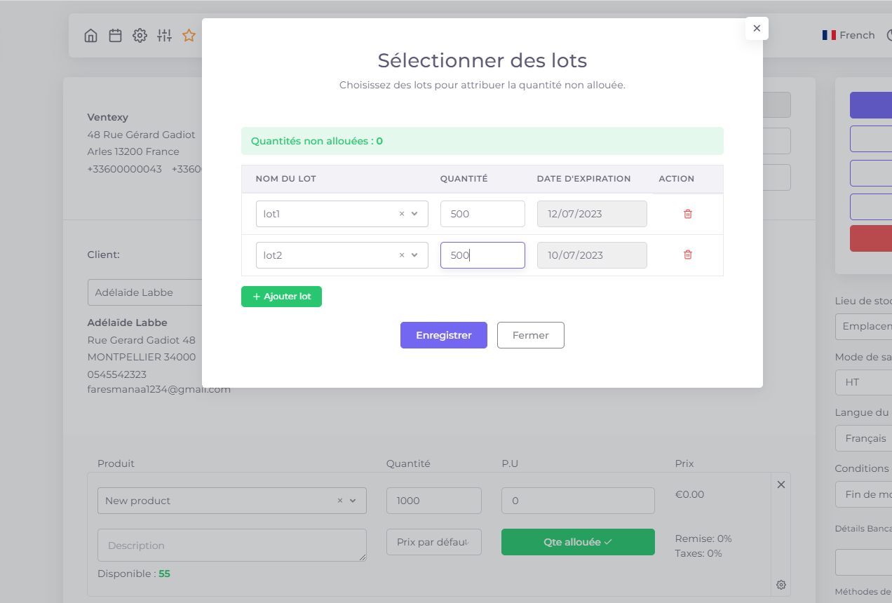 Purchase Order fournisseur